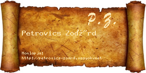 Petrovics Zoárd névjegykártya